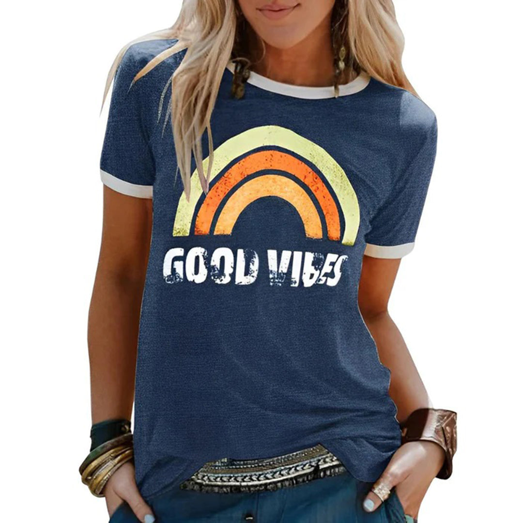 T-shirt dame casual løstsiddende bomuldstop
