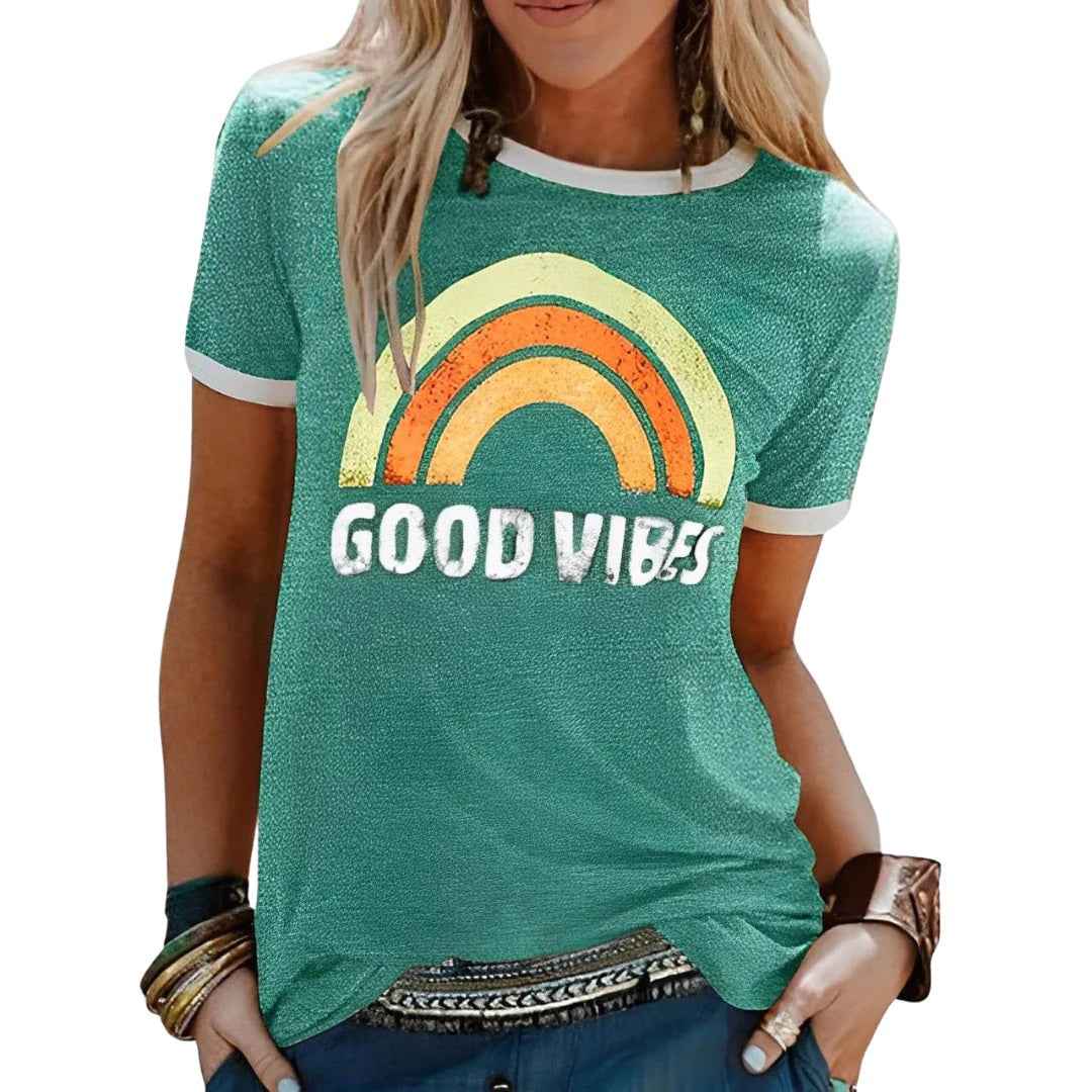 T-shirt dame casual løstsiddende bomuldstop