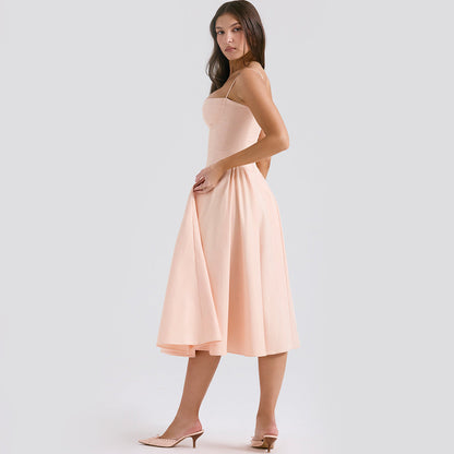 Sommerkjole elegant stropløs midi kjole