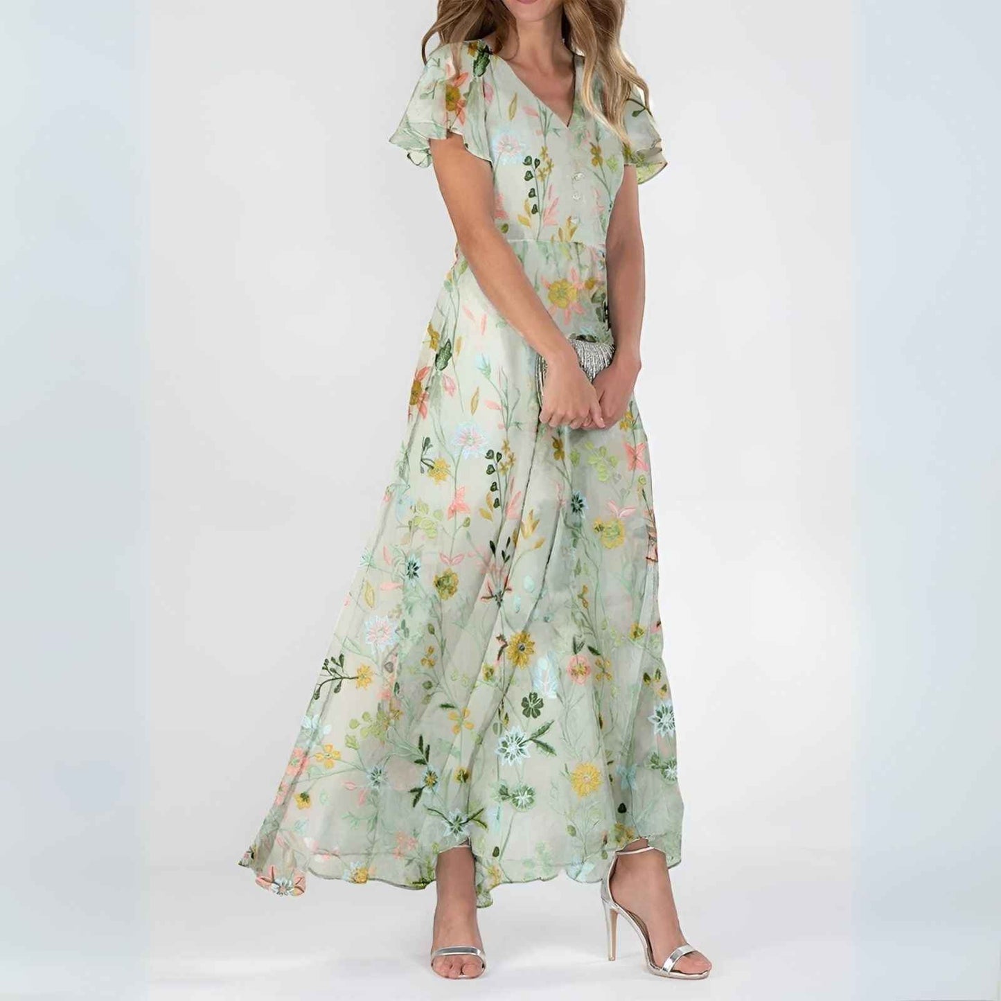 Sommerkjole elegant lang festkjole