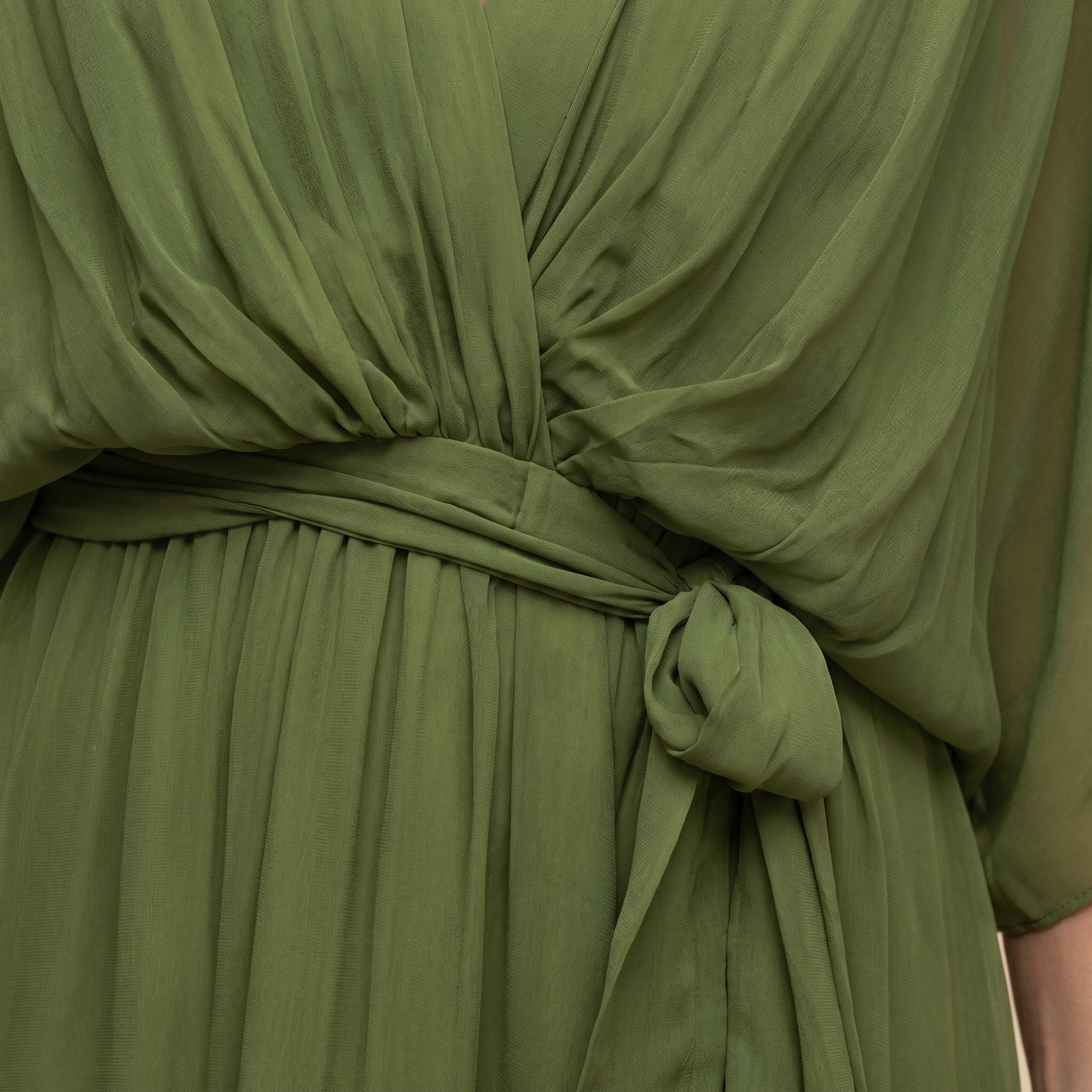 Sommerkjole elegant midi kjole med bindebånd