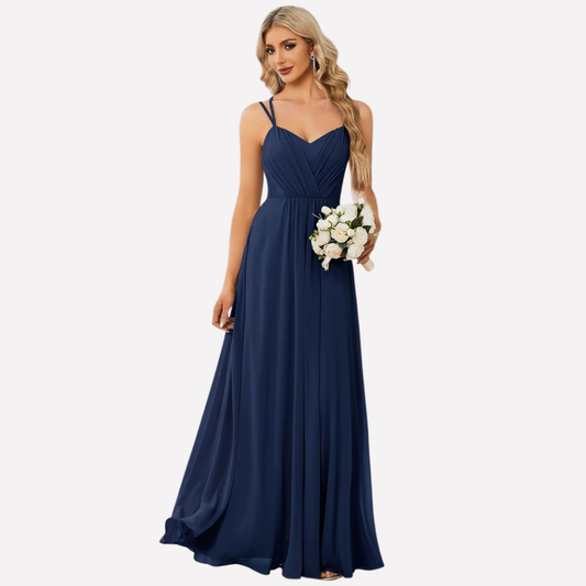 Gallakjole elegant plisseret aftenkjole