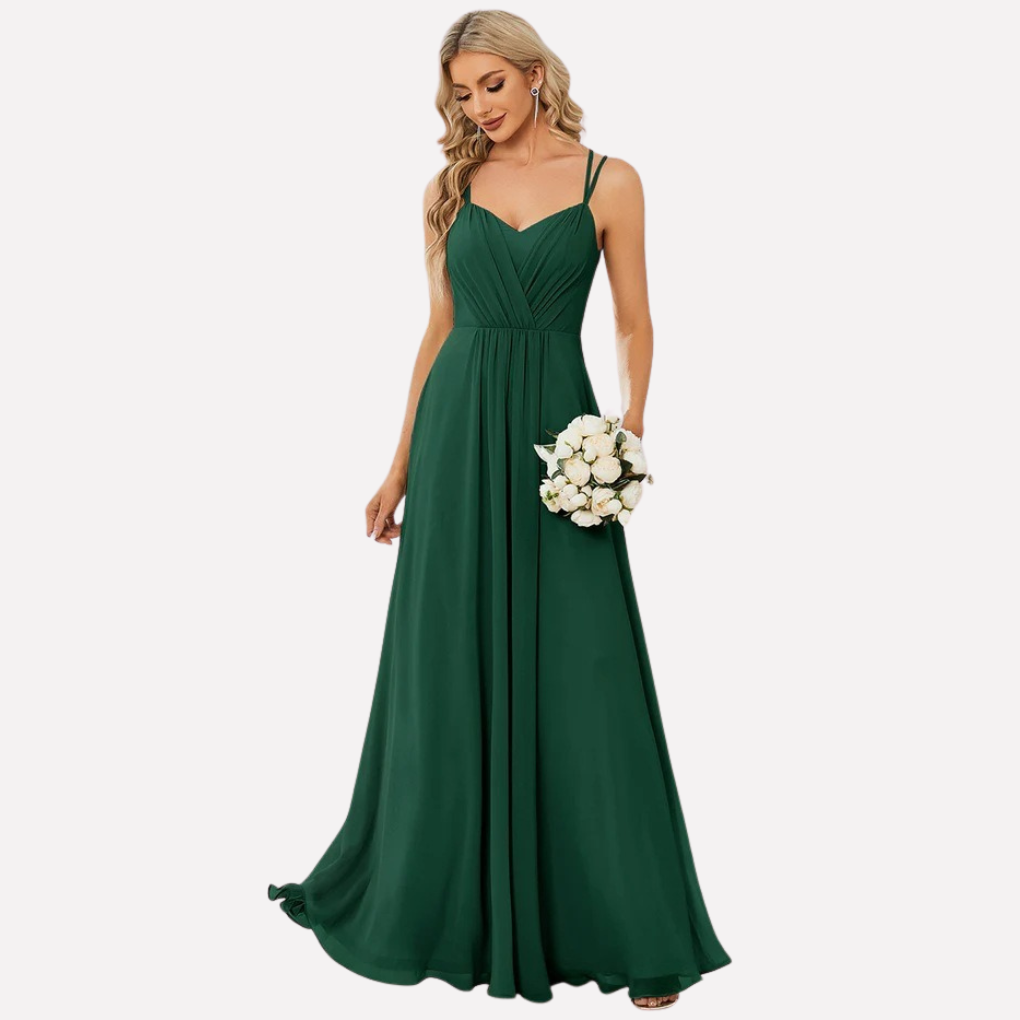 Gallakjole elegant plisseret aftenkjole