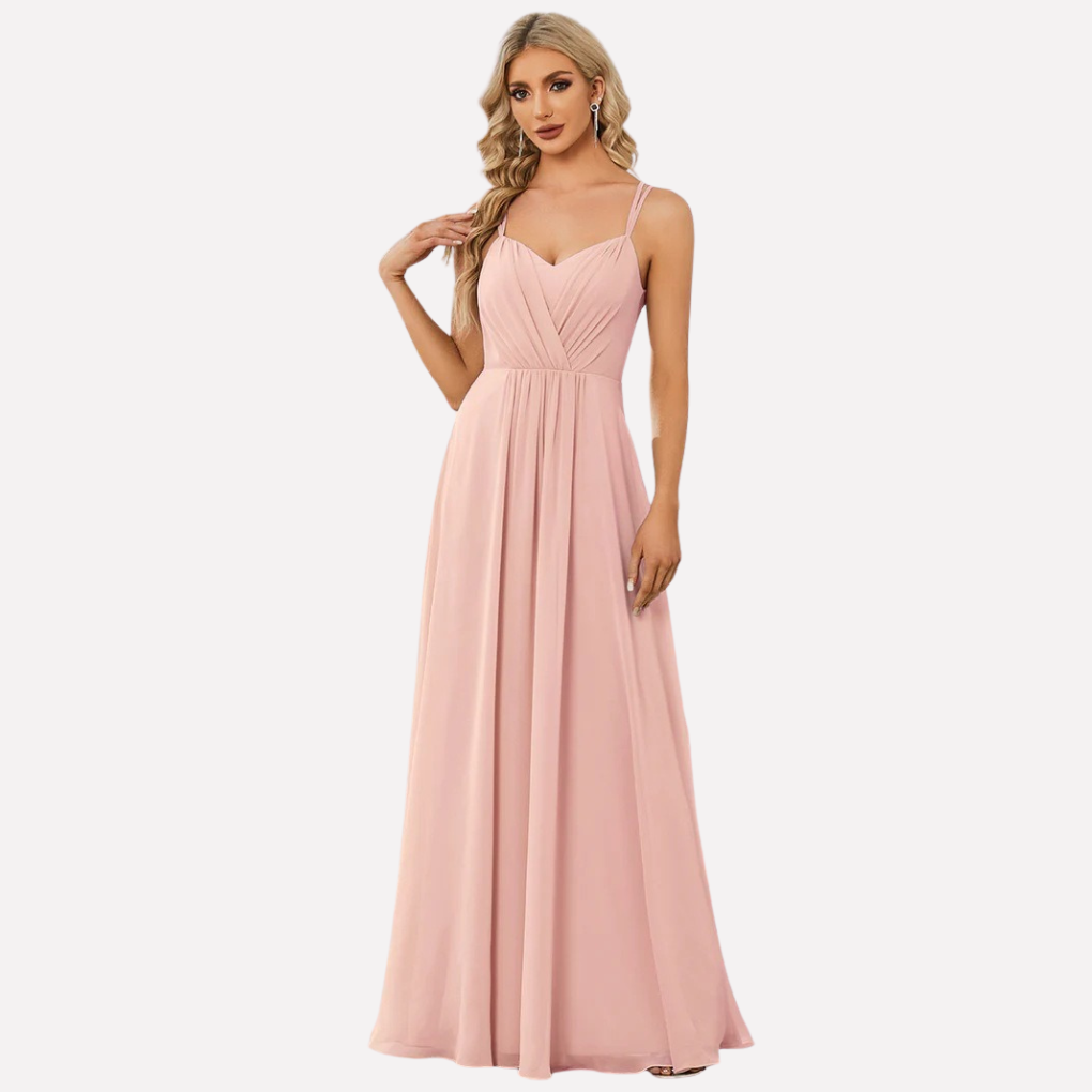 Gallakjole elegant plisseret aftenkjole