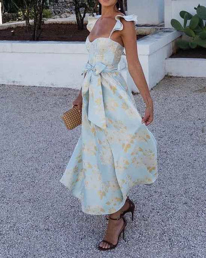 Maxikjole dame elegant romantisk kjole