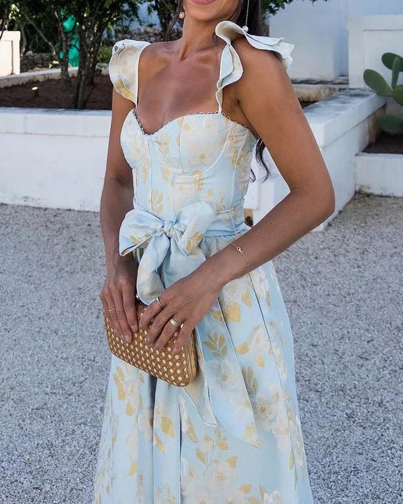 Maxikjole dame elegant romantisk kjole