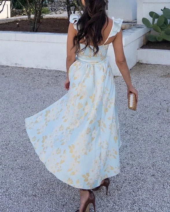 Maxikjole dame elegant romantisk kjole