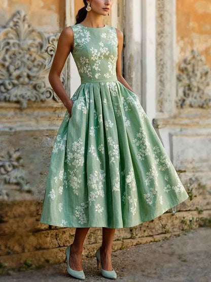 Sommerkjole damer blomstret midi kjole
