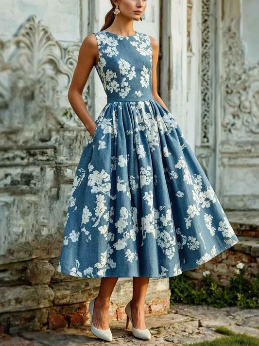 Sommerkjole damer blomstret midi kjole