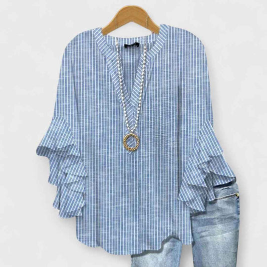 Dame bluse blomstret hverdagstop