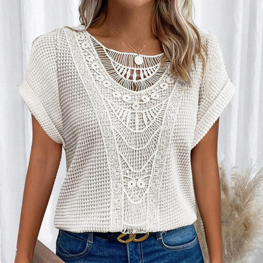 Bluse kvinder elegant blonde sommer top
