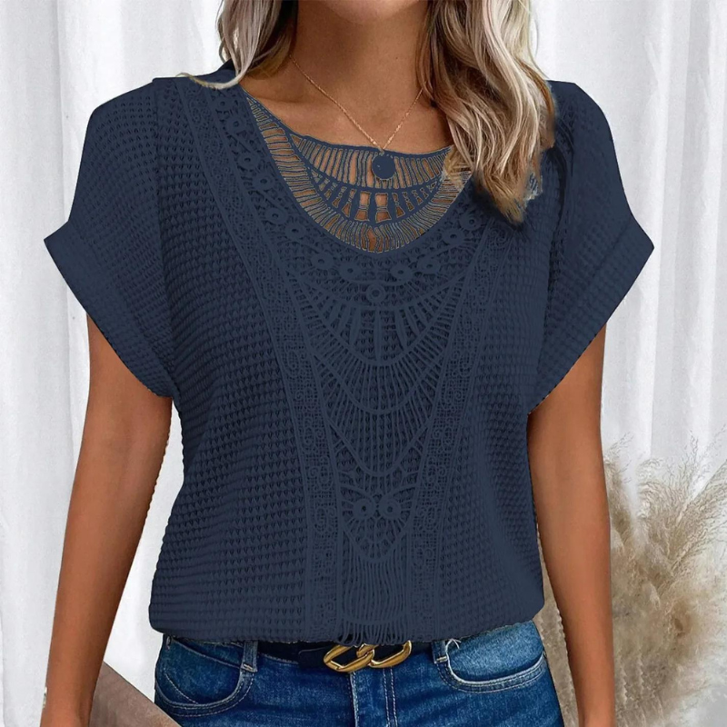 Bluse kvinder elegant blonde sommer top