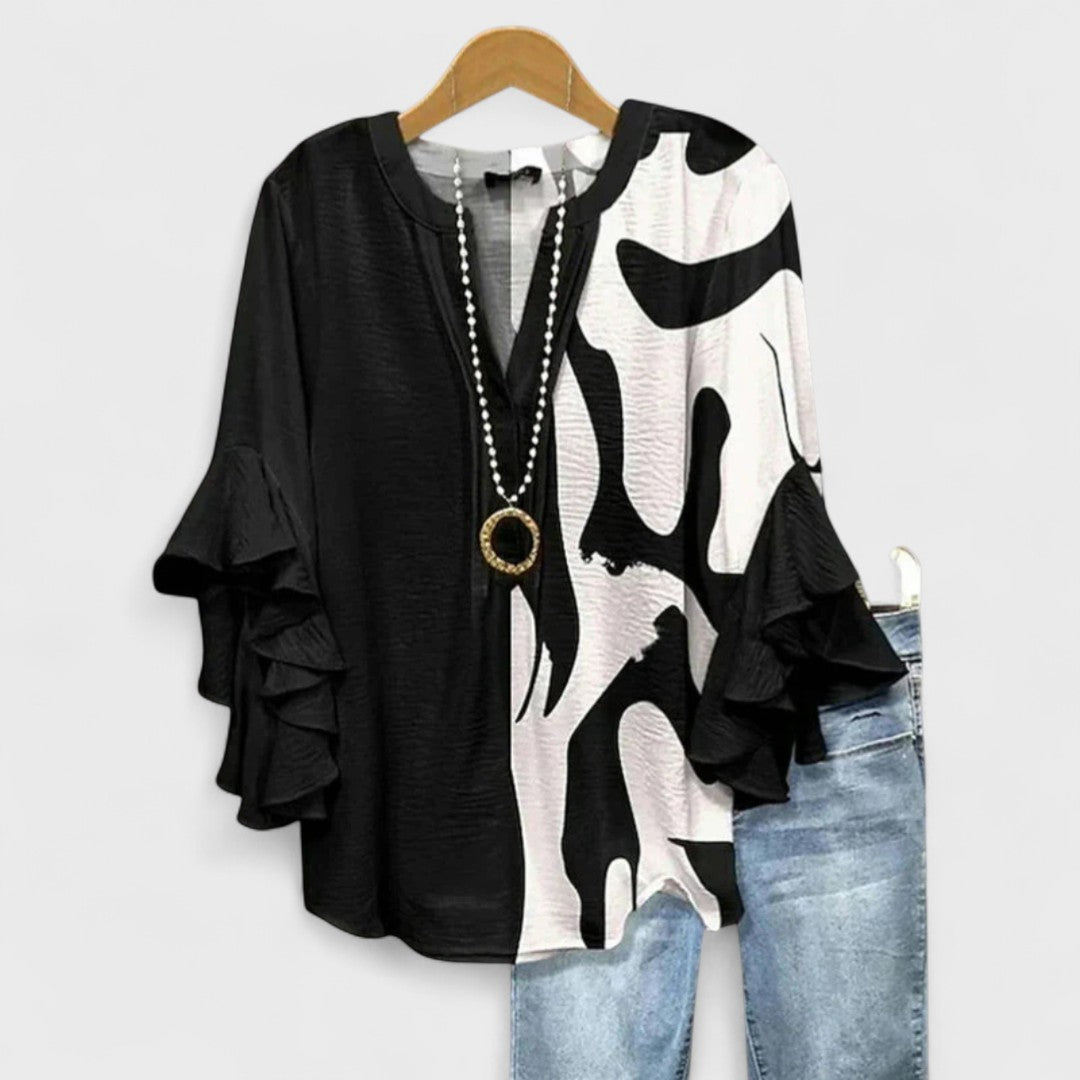 Dame bluse blomstret hverdagstop