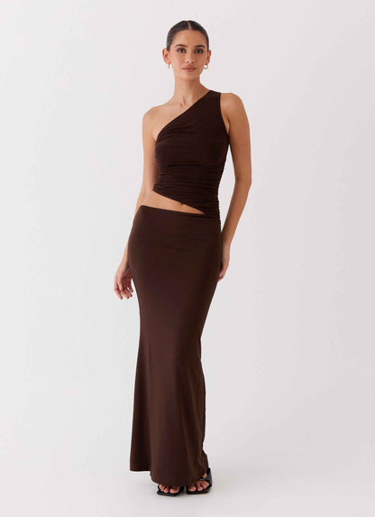 Sommerkjole Dame elegant one-shoulder design