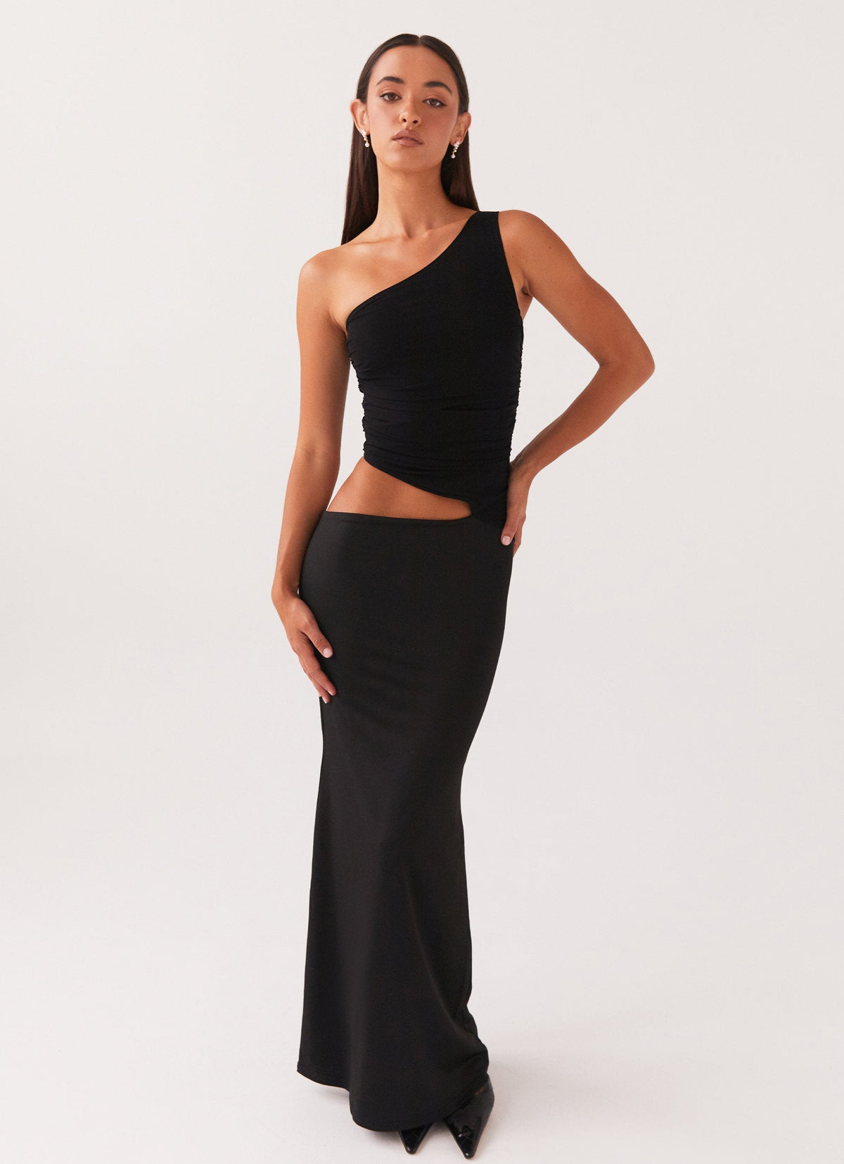Sommerkjole Dame elegant one-shoulder design