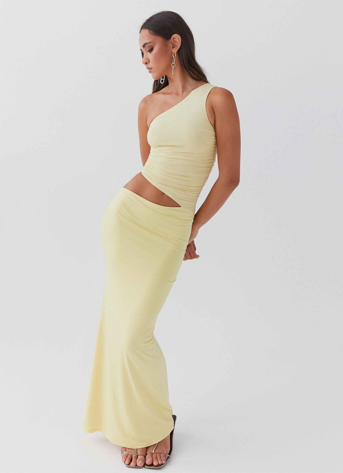 Sommerkjole Dame elegant one-shoulder design