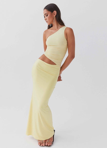 Sommerkjole Dame elegant one-shoulder design