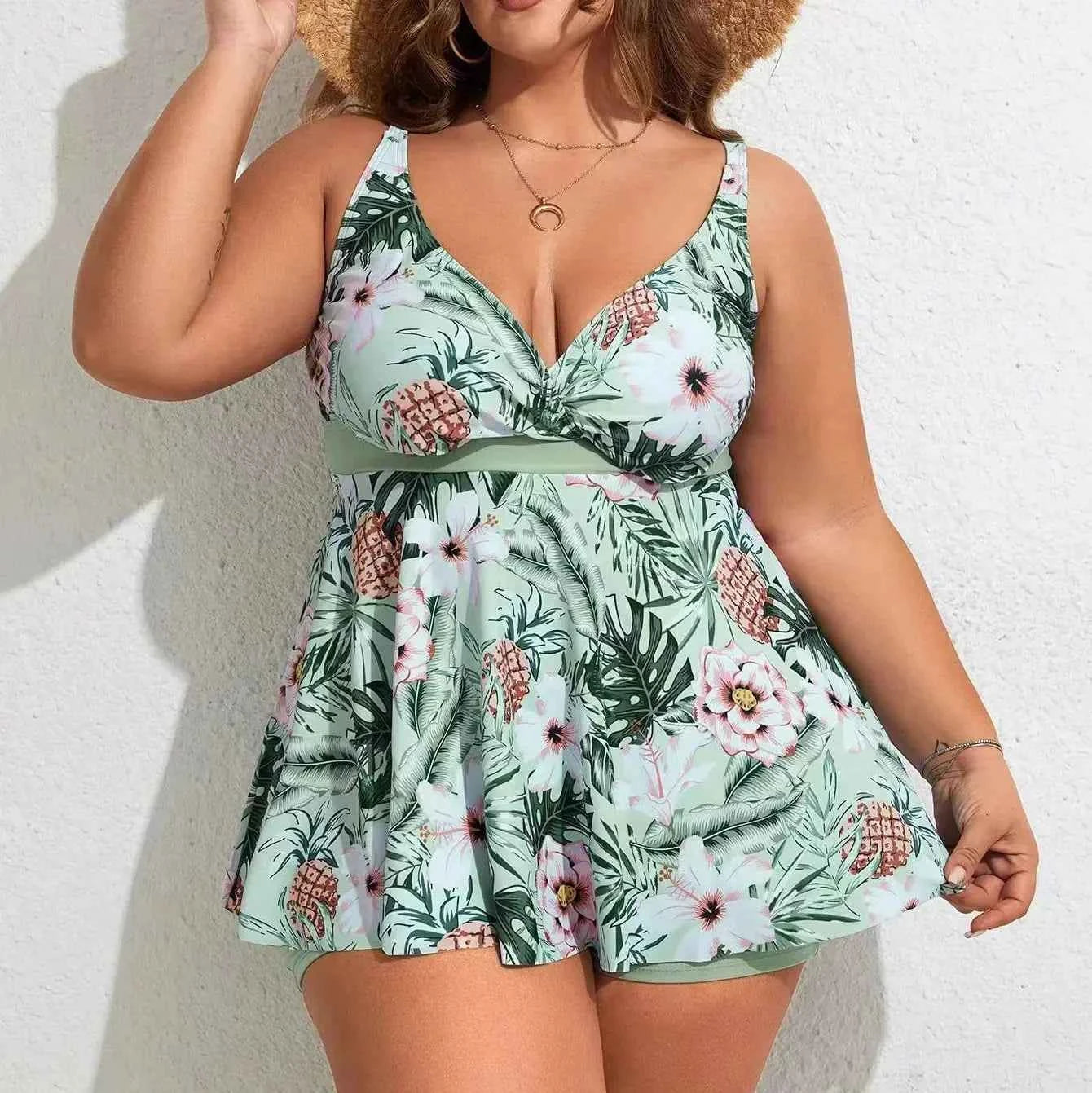 Badekjole Dame blomstret strandkjole