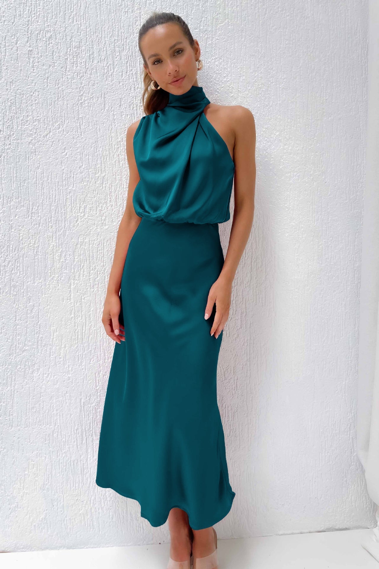 Gallakjole elegant midi aftenkjole
