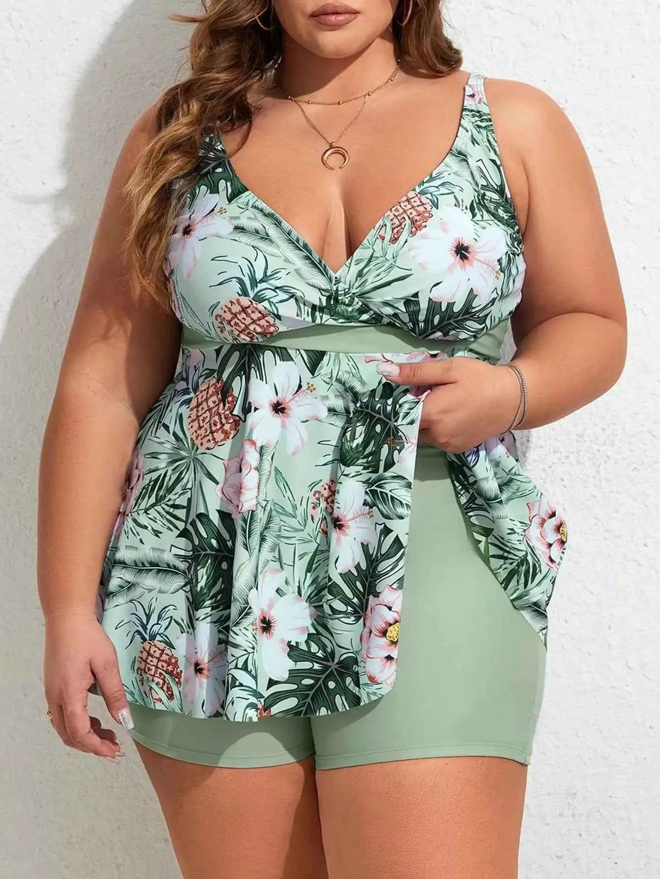 Badekjole Dame blomstret strandkjole