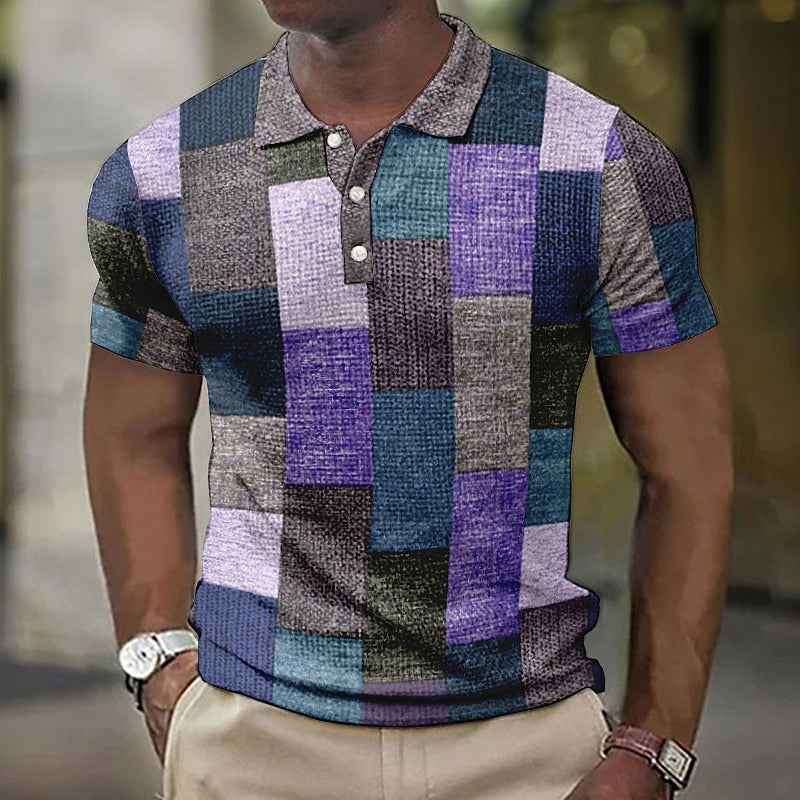 Herreskjorte stilfuld patchwork fritidsskjorte