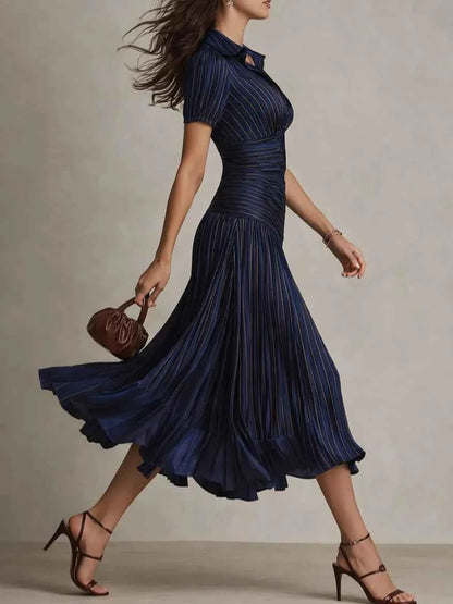 Midikjole elegant plisseret festkjole