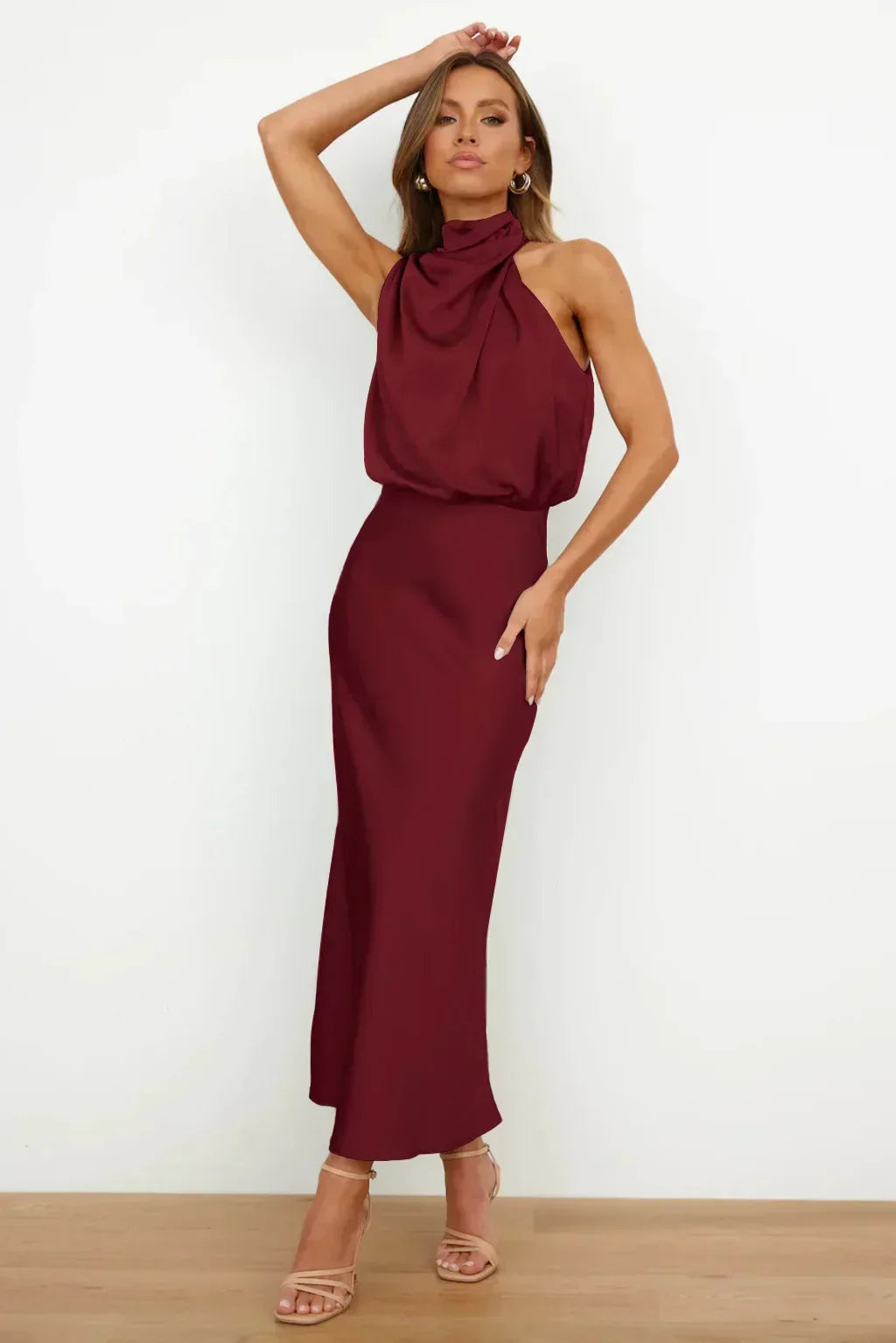 Gallakjole elegant midi aftenkjole