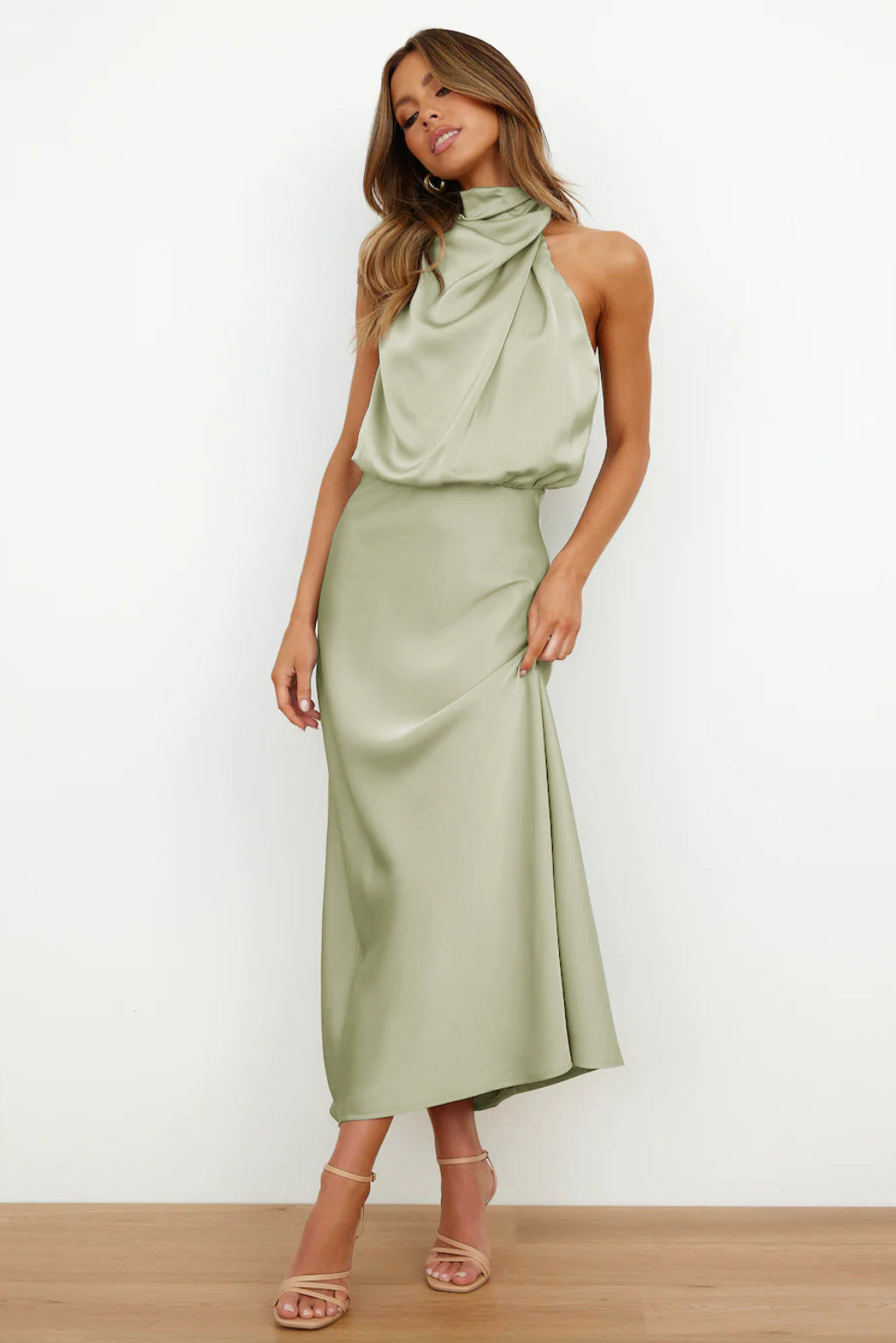 Gallakjole elegant midi aftenkjole