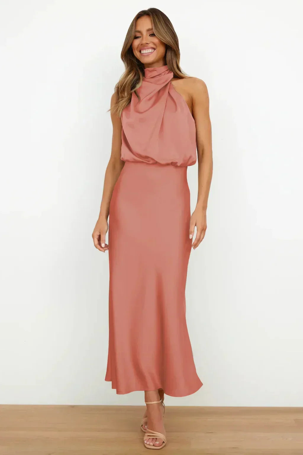 Gallakjole elegant midi aftenkjole