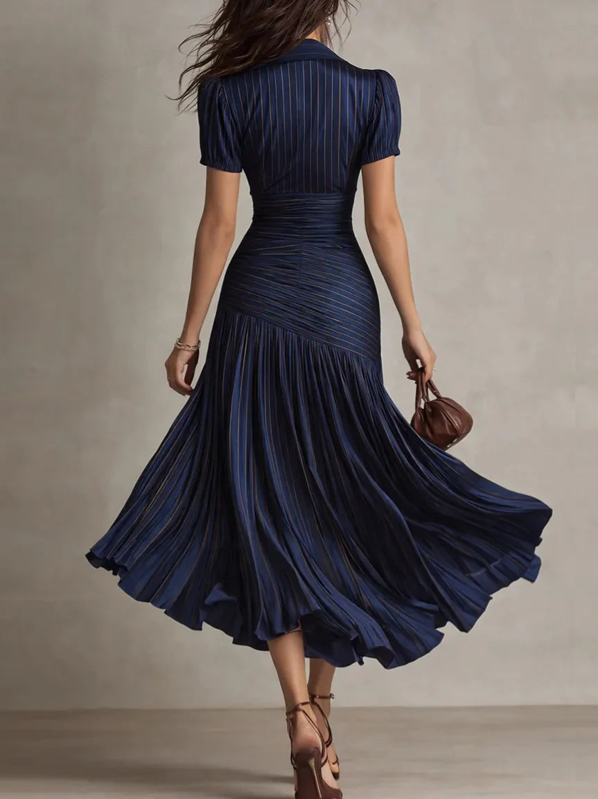 Midikjole elegant plisseret festkjole