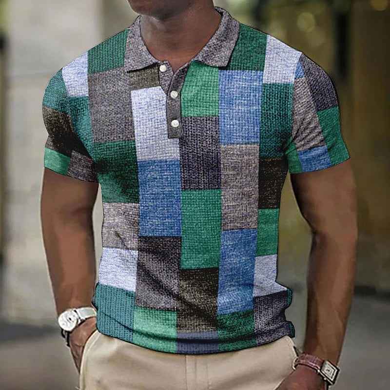 Herreskjorte stilfuld patchwork fritidsskjorte