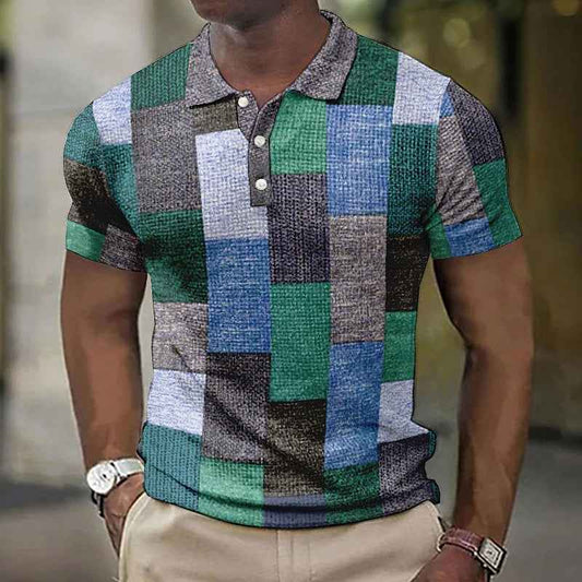 Herreskjorte stilfuld patchwork fritidsskjorte