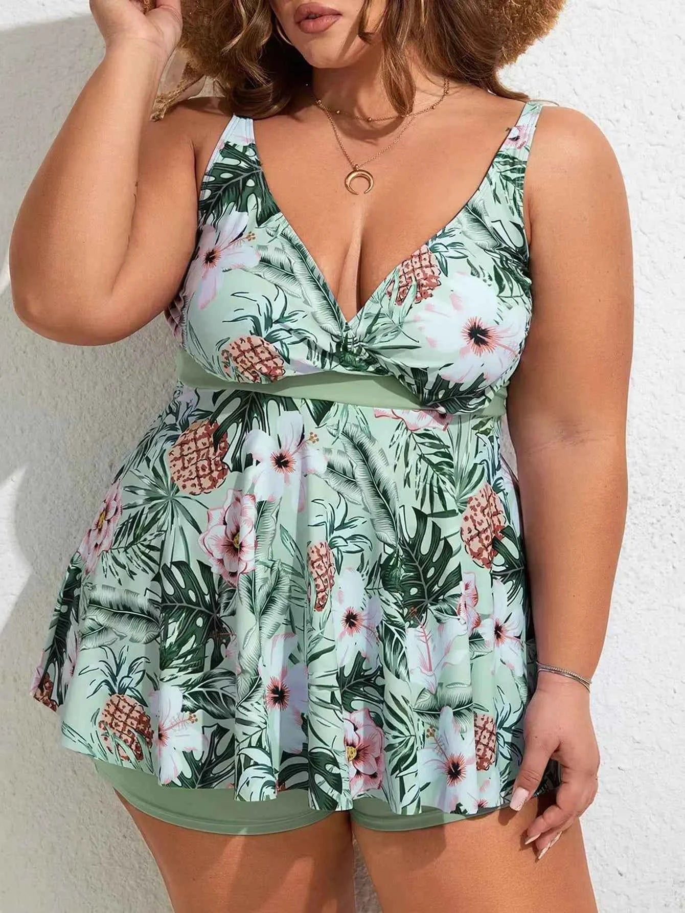 Badekjole Dame blomstret strandkjole
