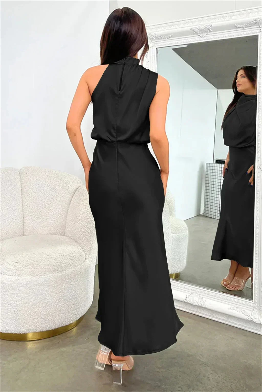 Gallakjole elegant midi aftenkjole