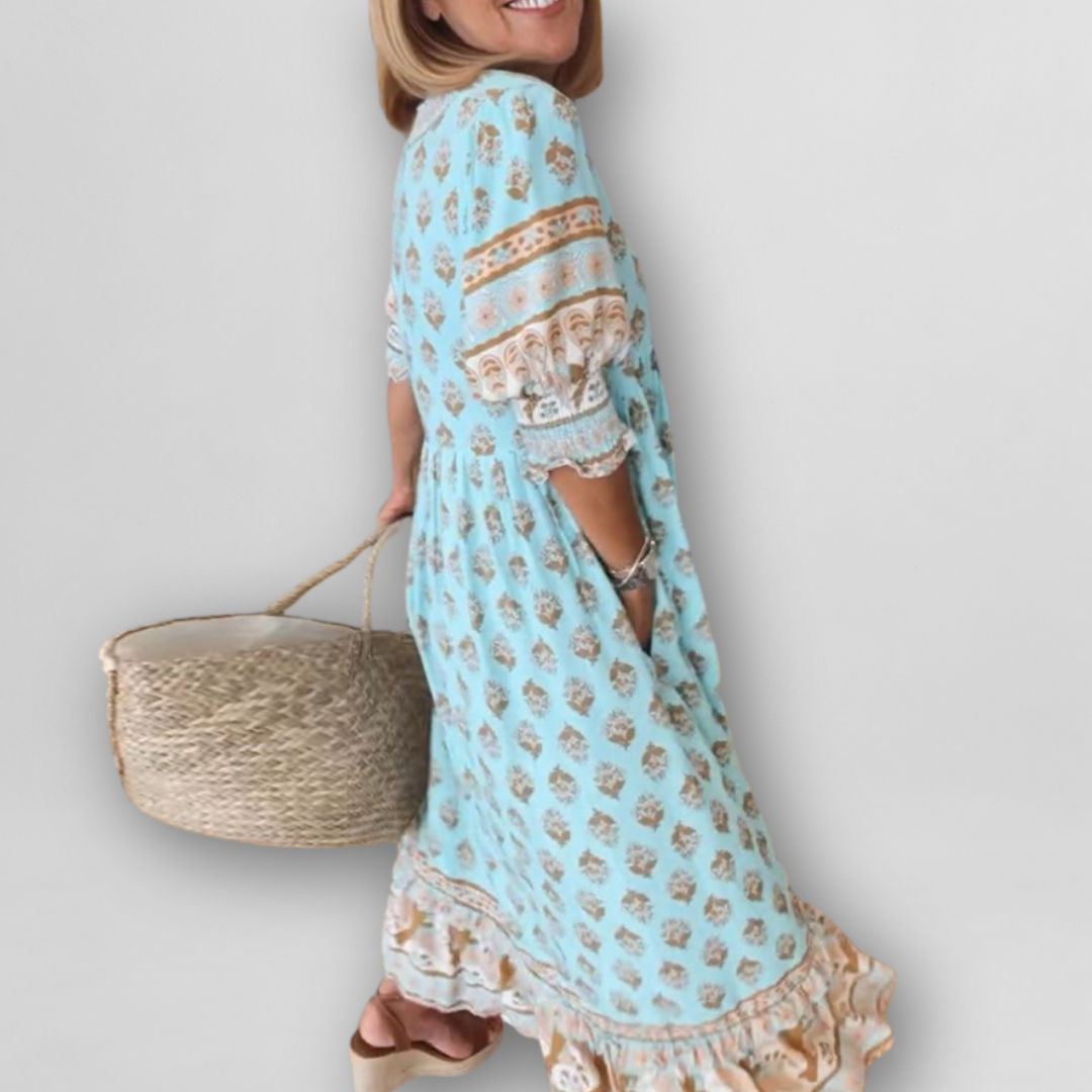 Sommerkjole Dame blomstret strandkjole