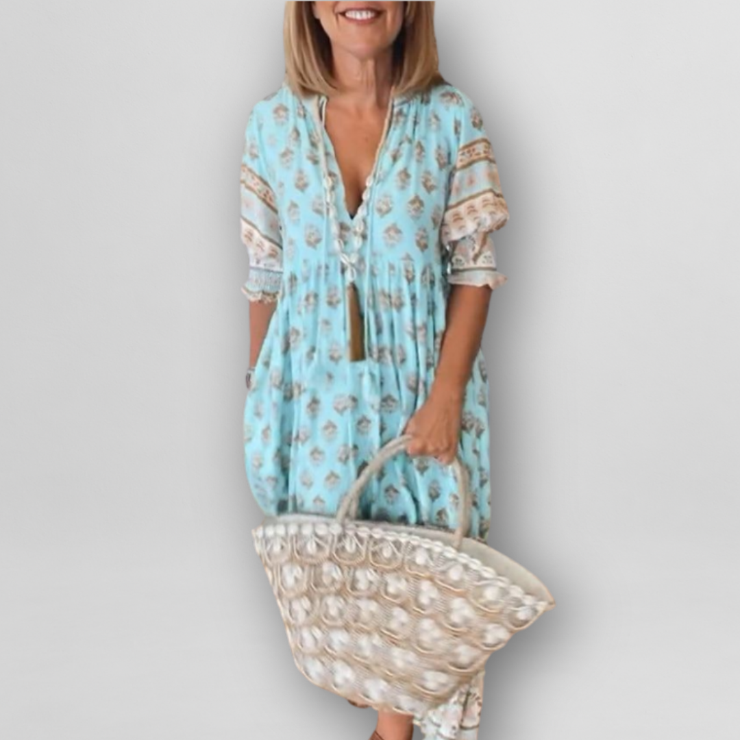 Sommerkjole Dame blomstret strandkjole