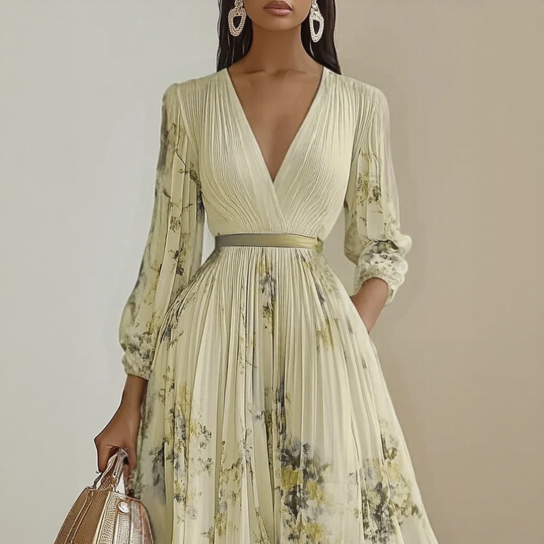Sommerkjole elegant blomstret lang festkjole
