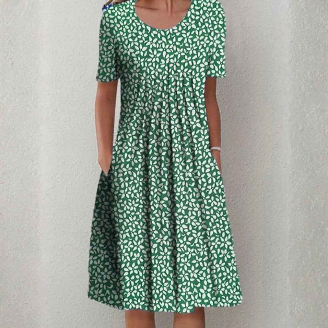 Sommerkjole casual blomstret midikjole