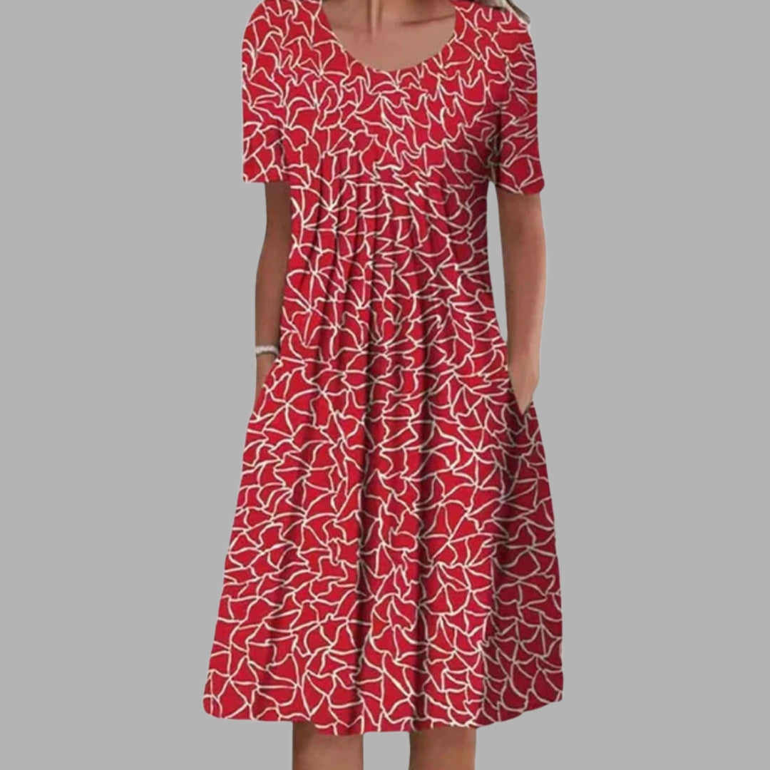 Sommerkjole casual blomstret midikjole