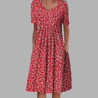 Sommerkjole casual blomstret midikjole