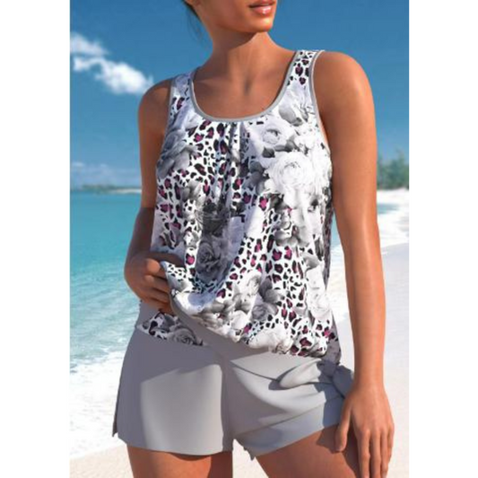 Tankini retro blomstret badedragt kvinde