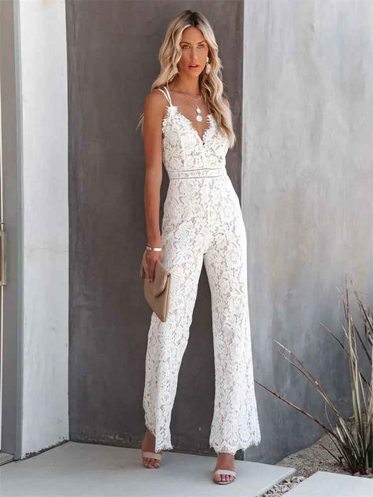 Jumpsuit kvinde elegant blonde festdragt