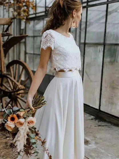 Brudekjole elegant todelt bryllupskjole