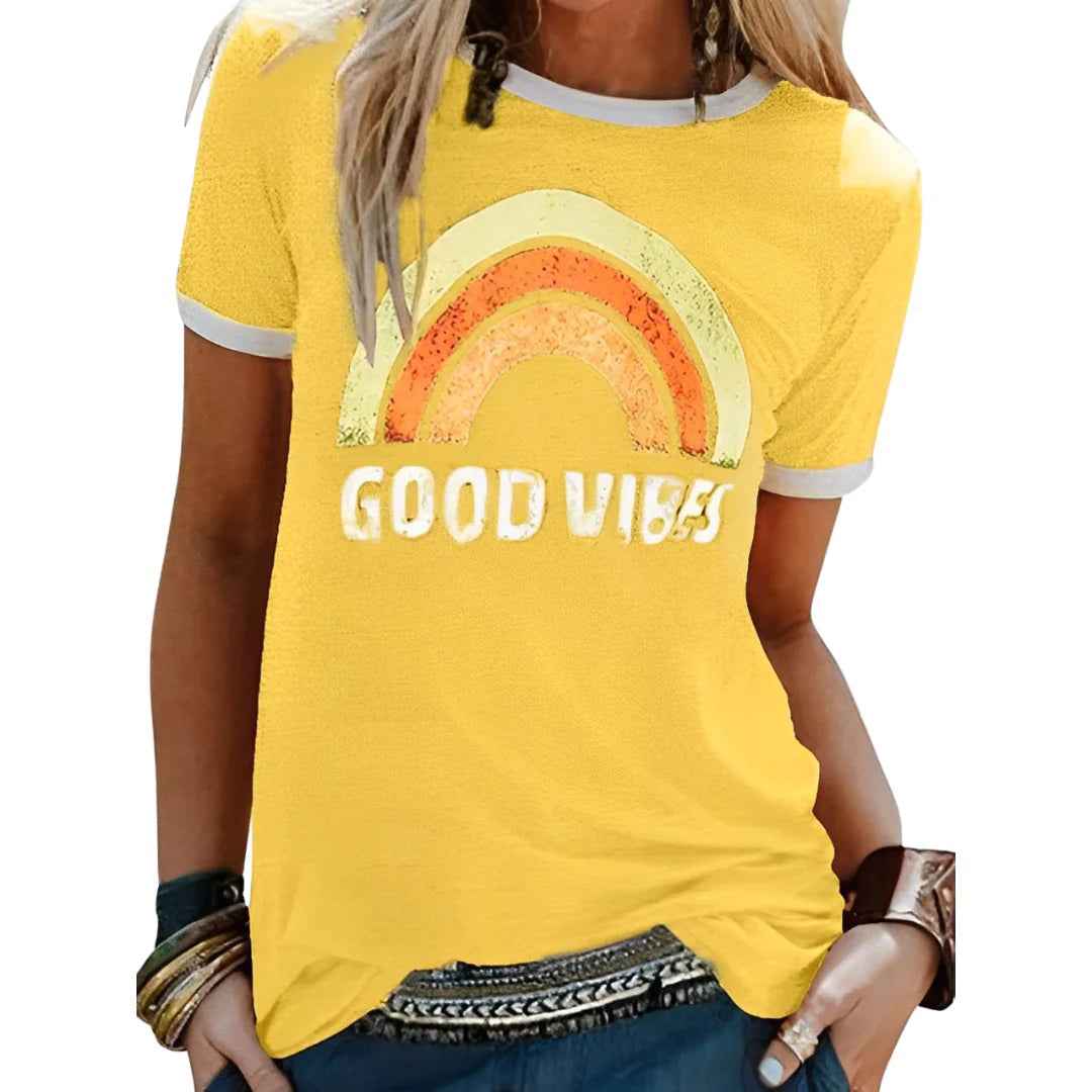 T-shirt dame casual løstsiddende bomuldstop