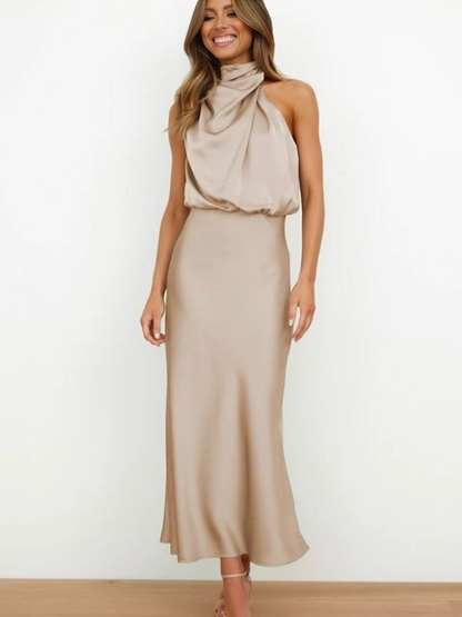 Gallakjole elegant midi aftenkjole