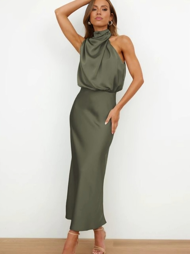 Gallakjole elegant midi aftenkjole