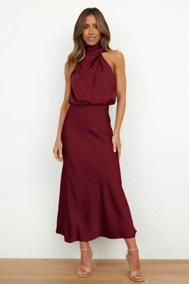 Gallakjole elegant midi aftenkjole