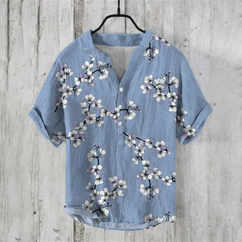 Dame bluse afslappet grafisk print skjorte