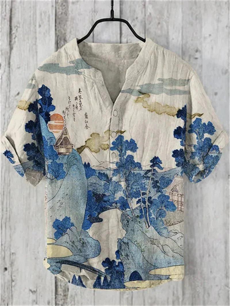 Dame bluse afslappet grafisk print skjorte