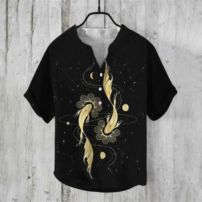 Dame bluse afslappet grafisk print skjorte